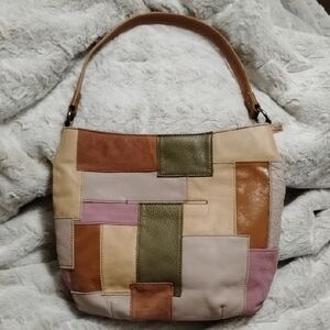 The Sak Multicolor Patchwork Leather Shoulder Bag! EUC